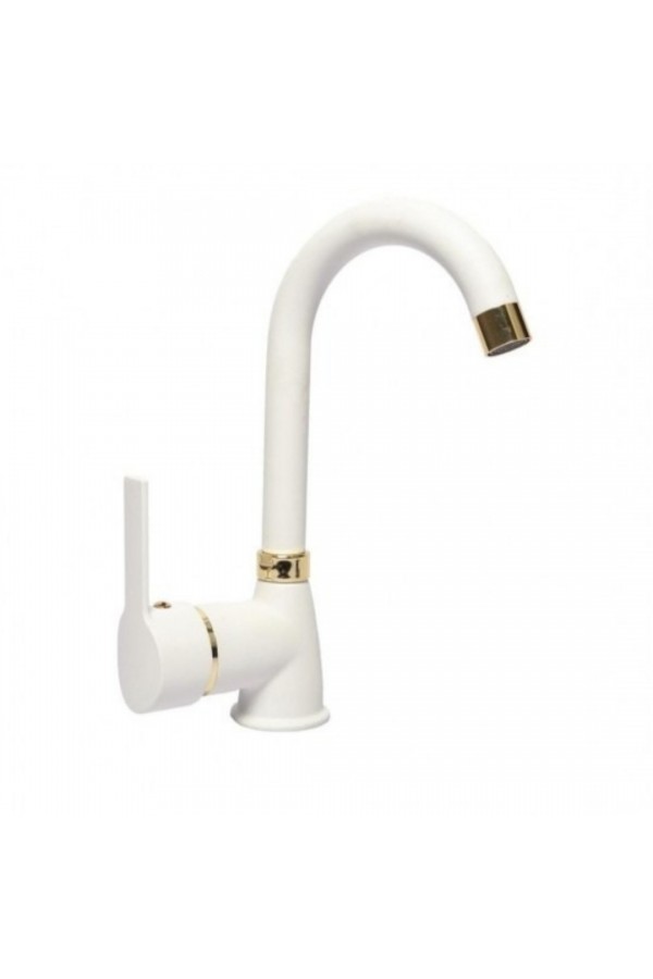 Beyaz - Gold Hat Lavabo Bataryası Beyaz - Gold Hat Lavabo Bataryası