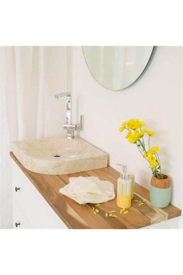 Bej Köşe Mermer Lavabo Bej Köşe Mermer Lavabo