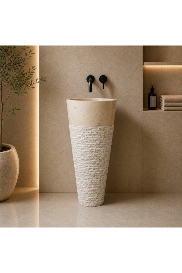 Bej Külah Dikey Lavabo