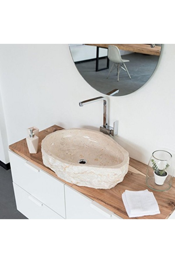 Bej Natural Patlatma Mermer Lavabo Bej Natural Patlatma Mermer Lavabo