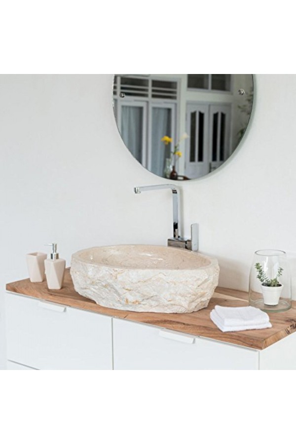 Bej Natural Patlatma Mermer Lavabo Bej Natural Patlatma Mermer Lavabo