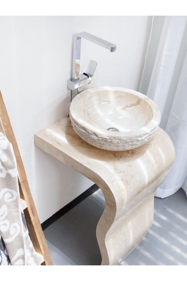 Bej Sole Dikey Mermer Lavabo Bej Sole Dikey Mermer Lavabo