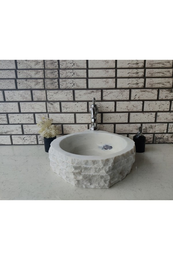 Beyaz Altıgen Mermer Lavabo Beyaz Altıgen Mermer Lavabo