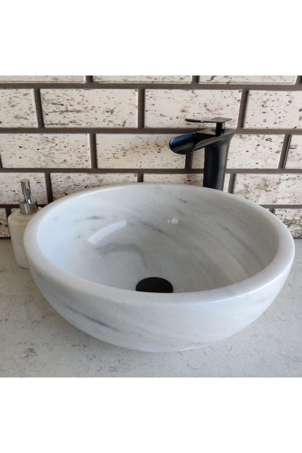 Beyaz Çanak Mermer Lavabo Beyaz Çanak Mermer Lavabo