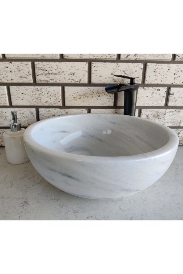 Beyaz Çanak Mermer Lavabo Beyaz Çanak Mermer Lavabo