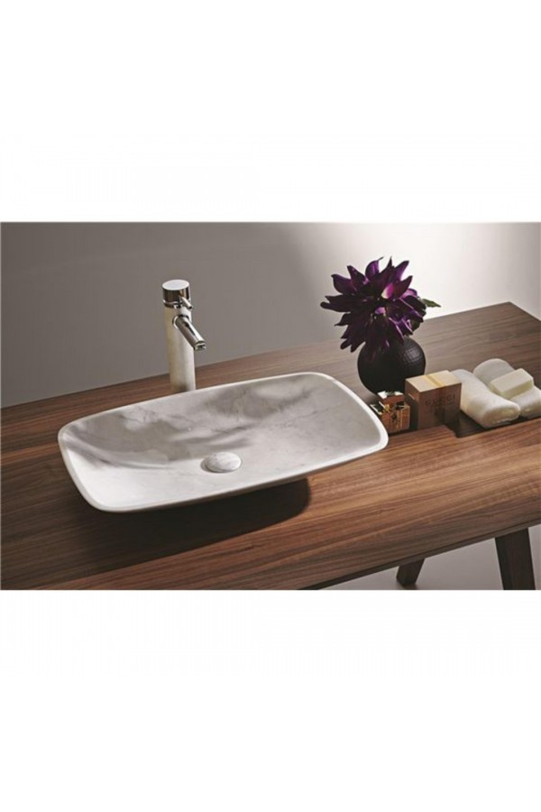 Beyaz Curved Mermer Lavabo Beyaz Curved Mermer Lavabo