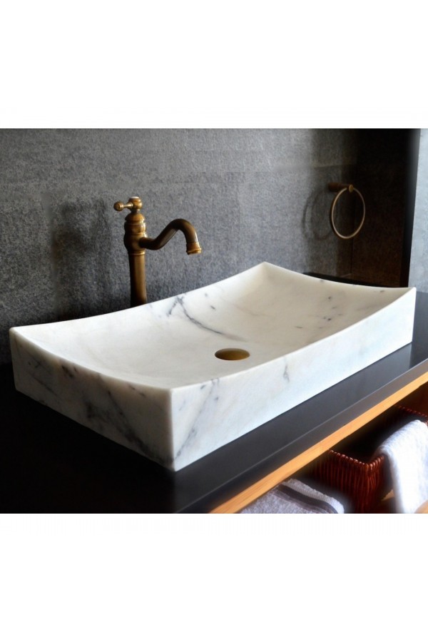Beyaz Dikdörtgen Mermer Lavabo Beyaz Dikdörtgen Mermer Lavabo
