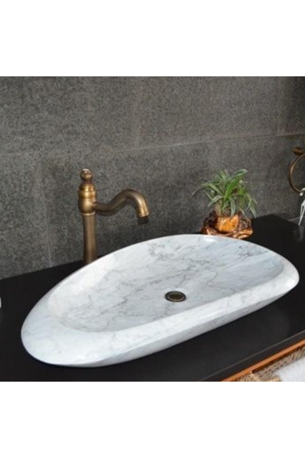 Beyaz Elipse Mermer Lavabo Beyaz Elipse Mermer Lavabo