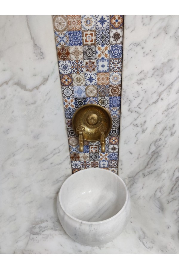 Beyaz Modern Düz Mermer Kurna Beyaz Modern Düz Mermer Kurna