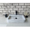 Beyaz Oval Steep Mermer Lavabo