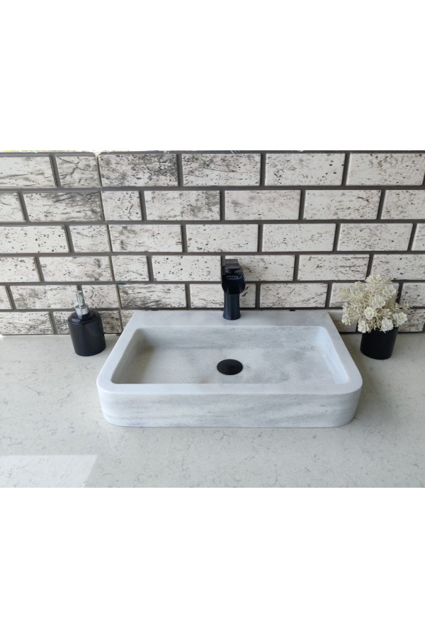 Beyaz Oval Steep Mermer Lavabo Beyaz Oval Steep Mermer Lavabo