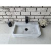 Beyaz Oval Steep Mermer Lavabo