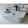 Beyaz Oval Steep Mermer Lavabo