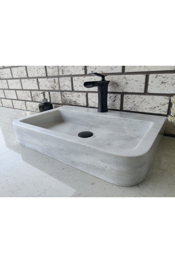 Beyaz Oval Steep Mermer Lavabo Beyaz Oval Steep Mermer Lavabo