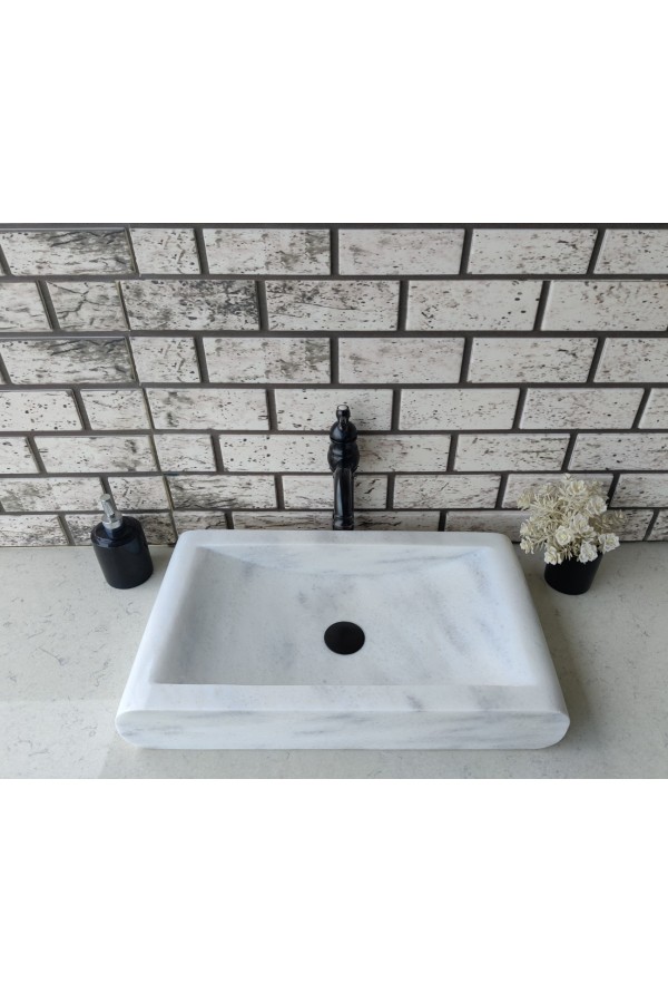 Beyaz Oval Yay Mermer Lavabo Beyaz Oval Yay Mermer Lavabo