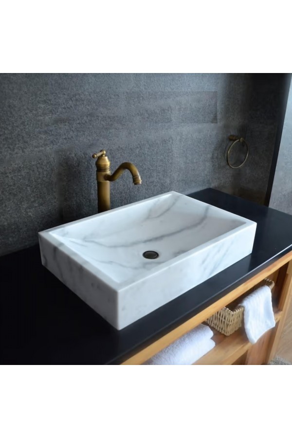Beyaz Pure Yay Mermer Lavabo Beyaz Pure Yay Mermer Lavabo