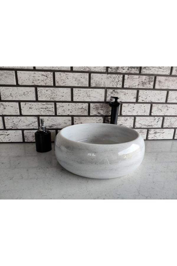 Beyaz Teker Mermer Lavabo Beyaz Teker Mermer Lavabo
