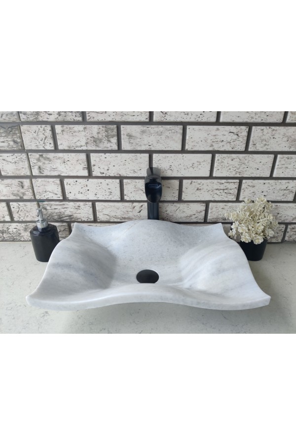 Beyaz Undate Mermer Lavabo Beyaz Undate Mermer Lavabo