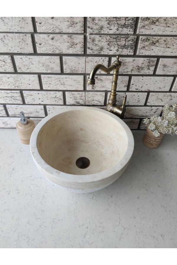 Traverten Deep Taramalı Mermer Lavabo Traverten Deep Taramalı Mermer Lavabo
