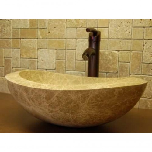 Emperador Oval Mermer Lavabo