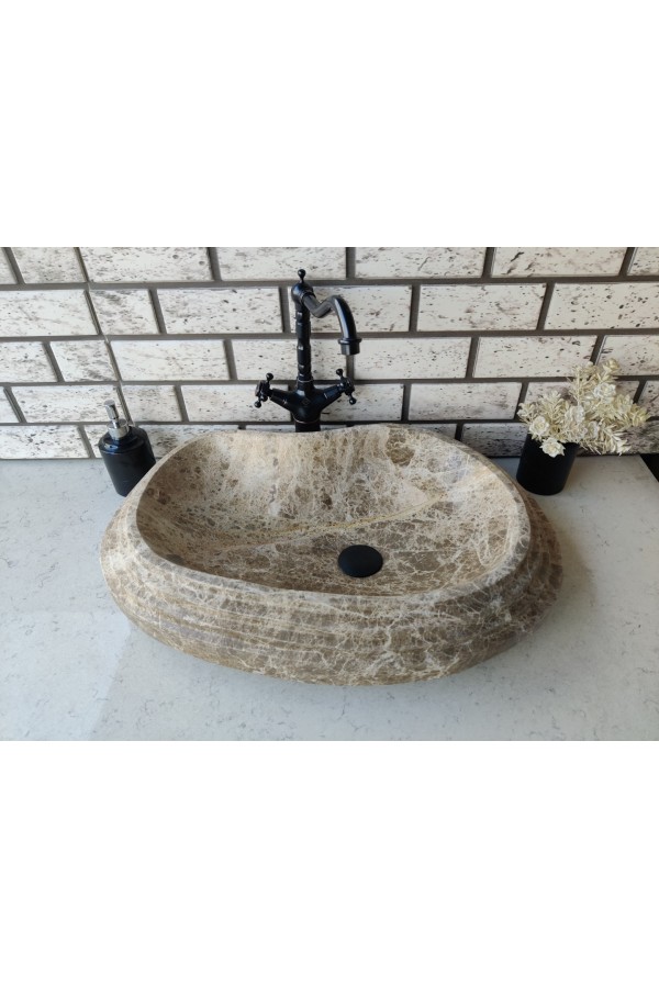 Emparador Step Elips Mermer Lavabo Emparador Step Elips Mermer Lavabo