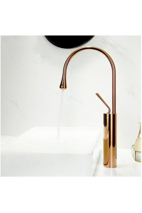 Bakır Minimal Max Çanak Lavabo Bataryası Bakır Minimal Max Çanak Lavabo Bataryası