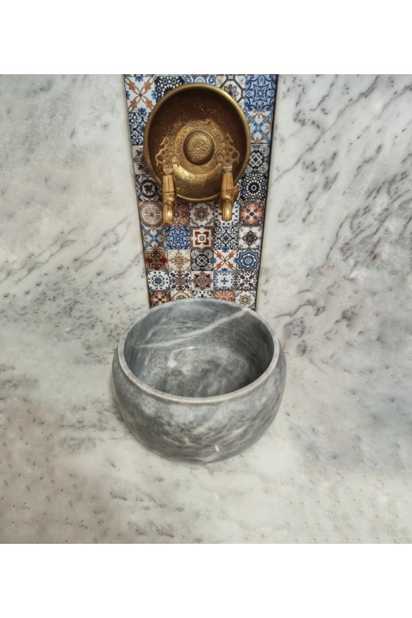 Gri Modern Düz Mermer Kurna Gri Modern Düz Mermer Kurna