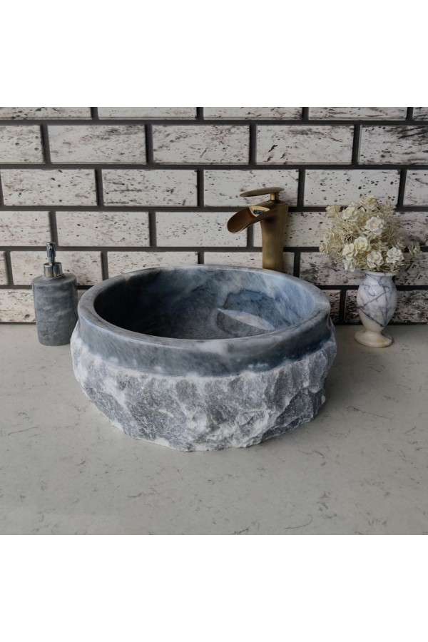 Gri Natural Patlatma Mermer Lavabo Gri Natural Patlatma Mermer Lavabo