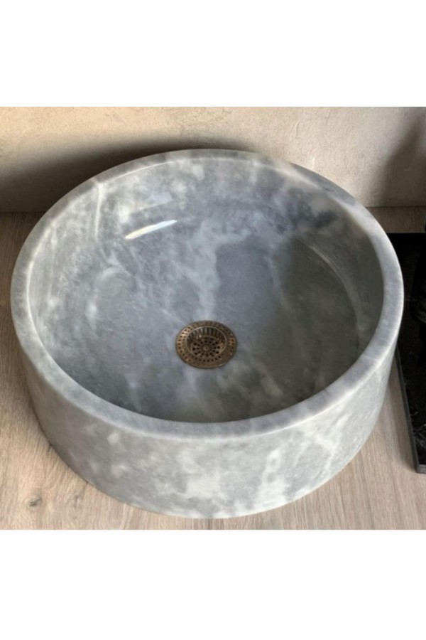 Gri Silindir Mermer Lavabo Gri Silindir Mermer Lavabo