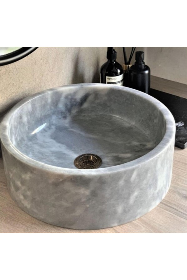 Gri Silindir Mermer Lavabo Gri Silindir Mermer Lavabo