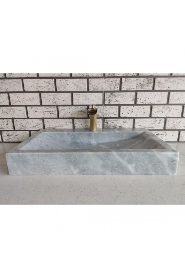 Gri Yay Köşeli Mermer Lavabo Gri Yay Köşeli Mermer Lavabo