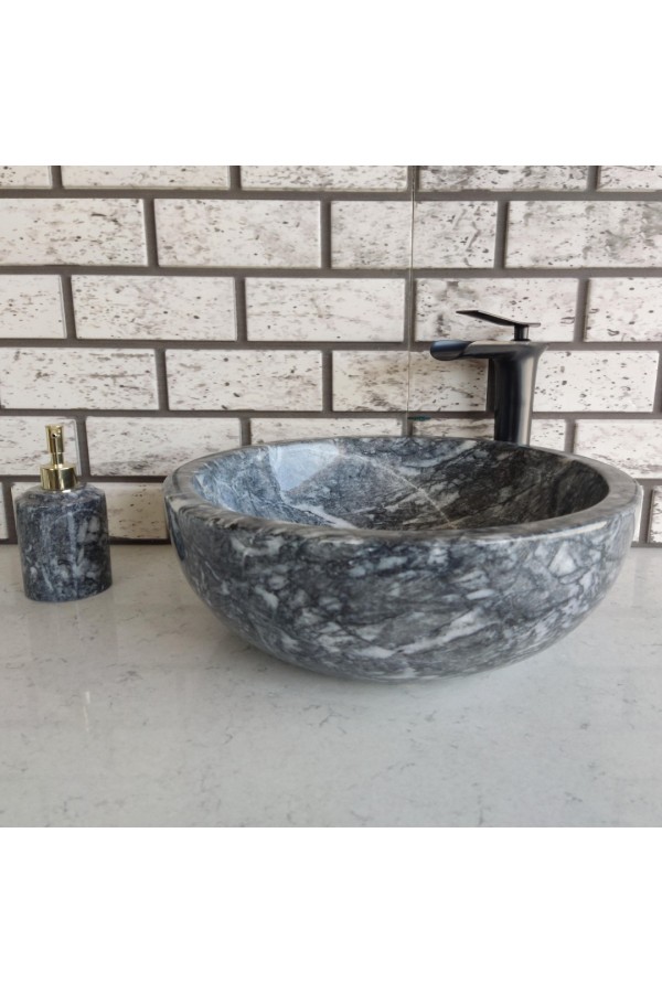 Karaca Siyah Çanak Mermer Lavabo Karaca Siyah Çanak Mermer Lavabo