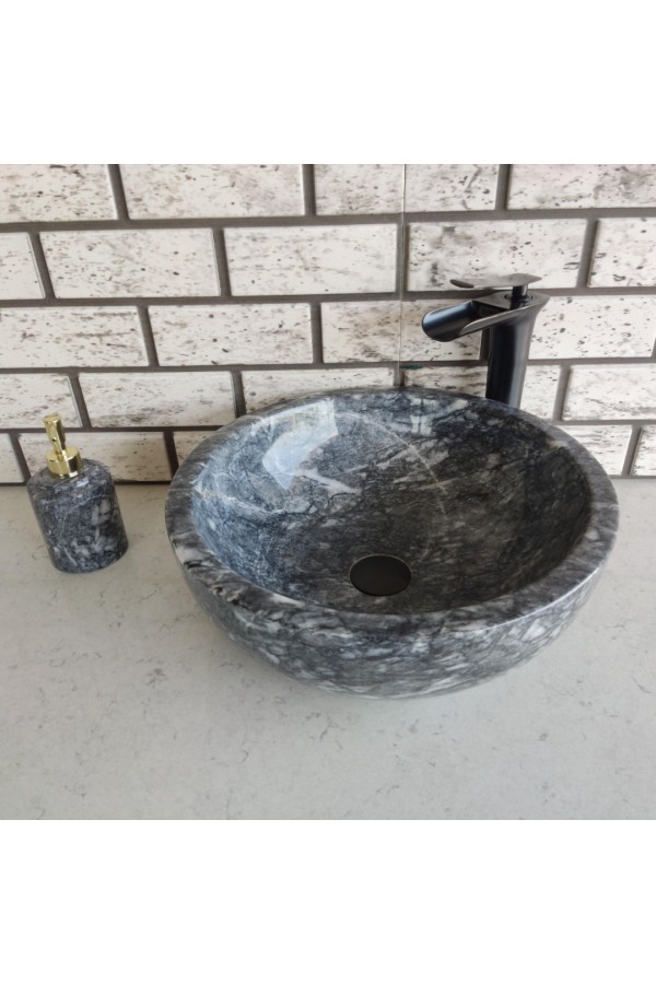 Karaca Siyah Çanak Mermer Lavabo Karaca Siyah Çanak Mermer Lavabo