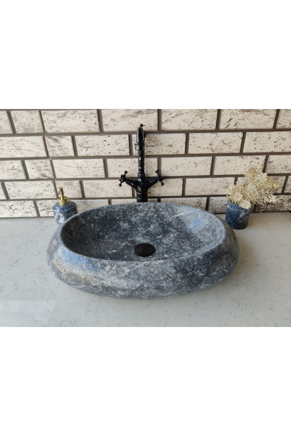 Karaca Siyahı Elips Mermer Lavabo Karaca Siyahı Elips Mermer Lavabo