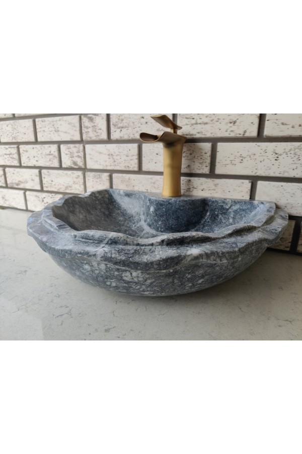 Karaca Siyahı Half Dalgalı Mermer Lavabo Karaca Siyahı Half Dalgalı Mermer Lavabo