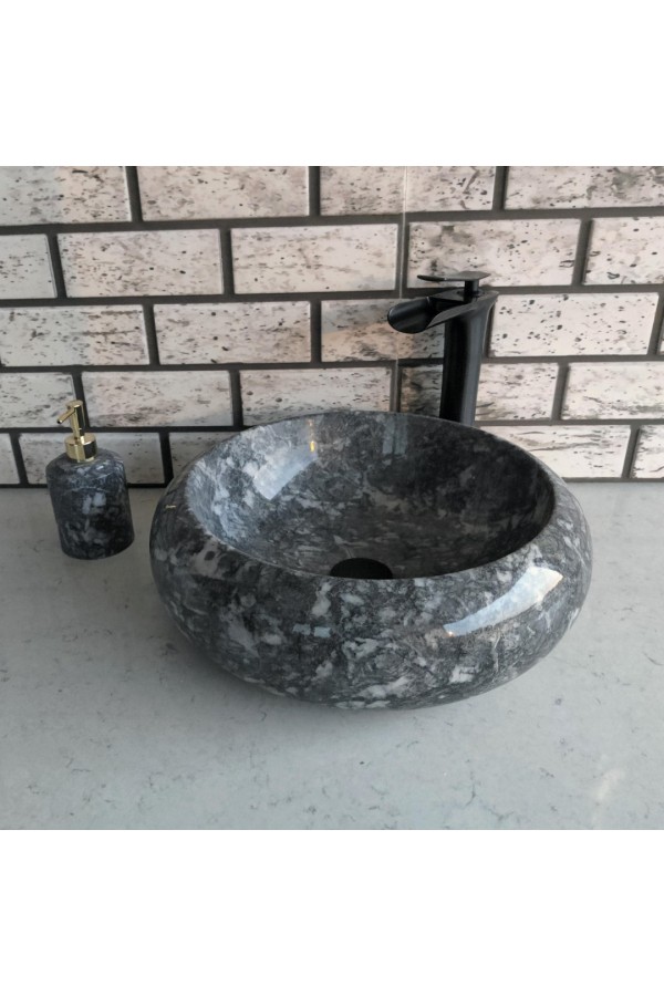 Karaca Siyah Teker Mermer Lavabo Karaca Siyah Teker Mermer Lavabo