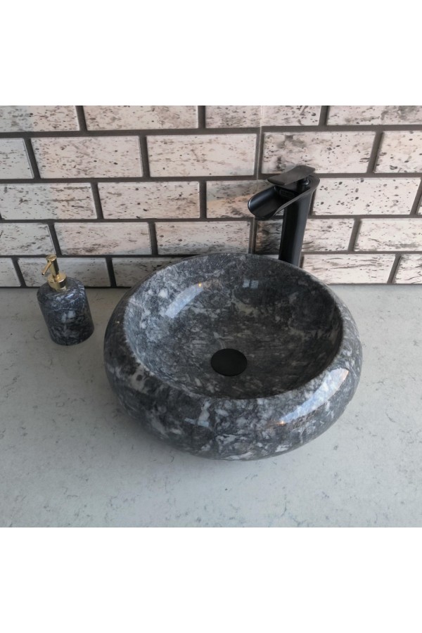 Karaca Siyah Teker Mermer Lavabo Karaca Siyah Teker Mermer Lavabo