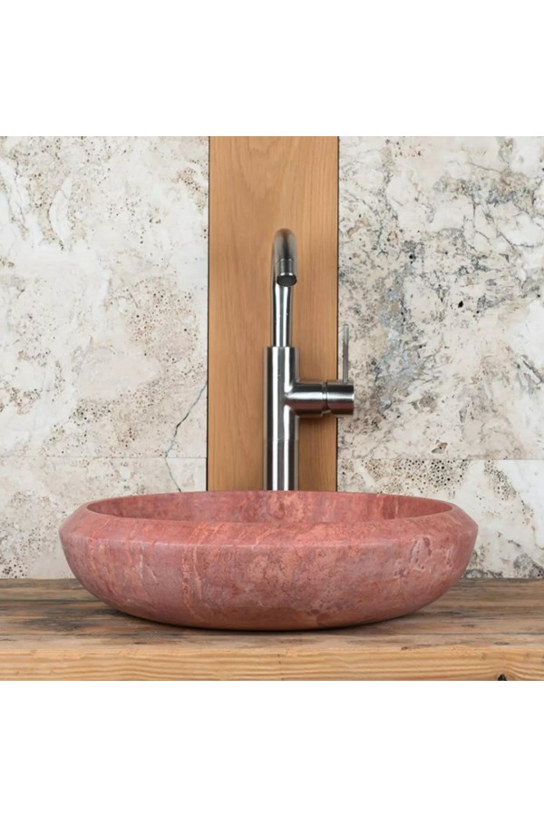 Traverten Red Pahlı Mermer Lavabo Traverten Red Pahlı Mermer Lavabo