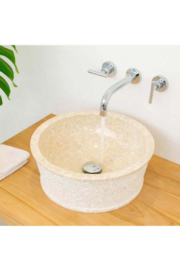 Bej Kumlamalı Mermer Lavabo Bej Kumlamalı Mermer Lavabo