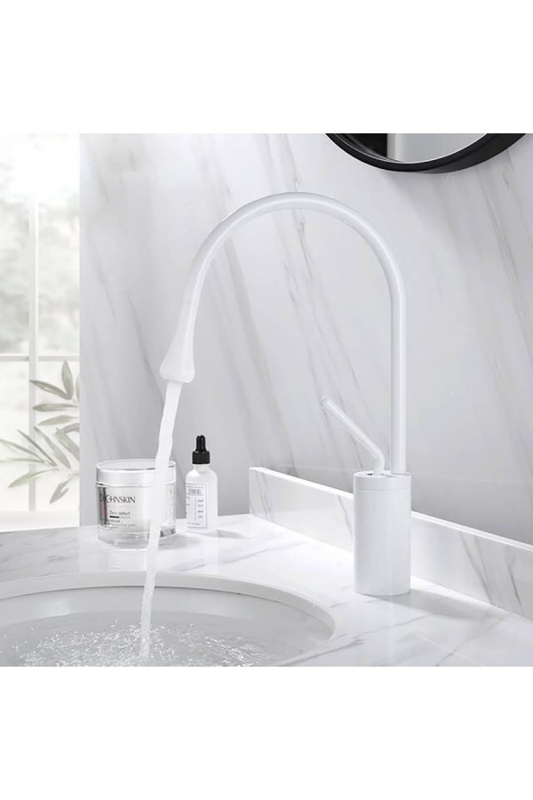 Beyaz Minimal Mid Lavabo Bataryası Beyaz Minimal Mid Lavabo Bataryası