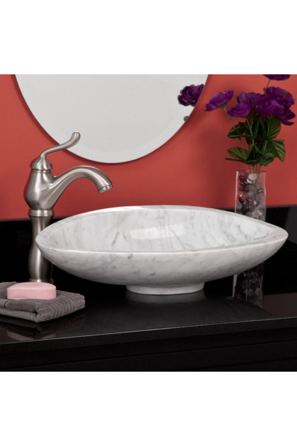Beyaz Ayaklı Elips Mermer Lavabo Beyaz Ayaklı Elips Mermer Lavabo