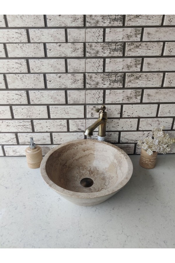 Noche Traverten Külah Mermer Lavabo Noche Traverten Külah Mermer Lavabo