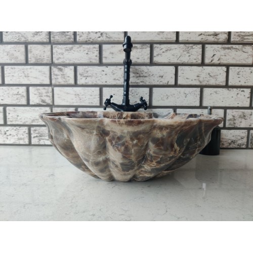 Onyx Flowers Mermer Lavabo