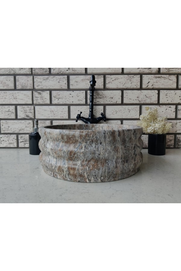 Silver Ducted Mermer Lavabo Silver Ducted Mermer Lavabo