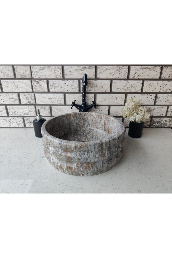 Silver Ducted Mermer Lavabo Silver Ducted Mermer Lavabo