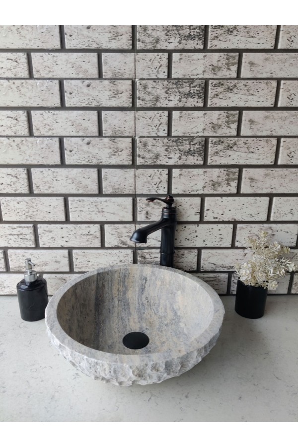 Silver Çanak Patlatma Mermer Lavabo Silver Çanak Patlatma Mermer Lavabo
