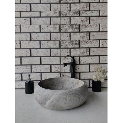 Silver Teker Mermer Lavabo