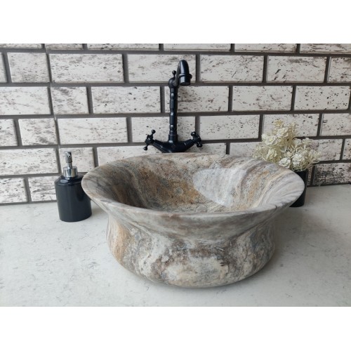 Silver Thin Mermer Lavabo