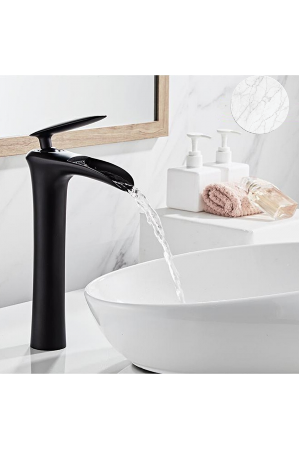 Siyah Şelale Çanak Lavabo Bataryası Siyah Şelale Çanak Lavabo Bataryası