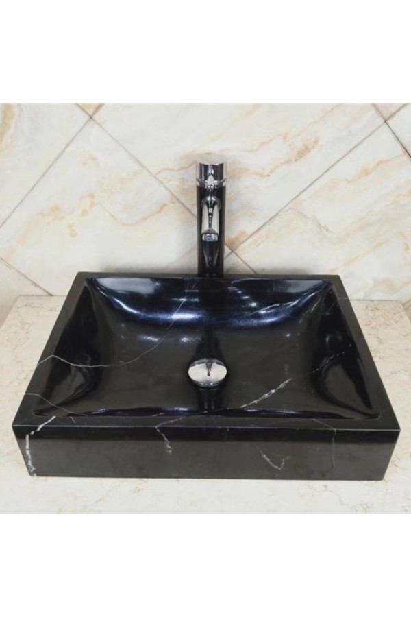 Toros Siyahı Curved Mermer Lavabo Toros Siyahı Curved Mermer Lavabo
